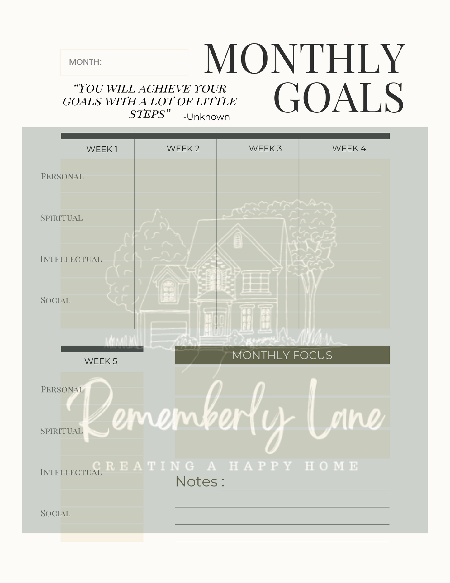 Goal Planning Journal using the SMART goal planning method to increase productivity and achieve personal and professional goals