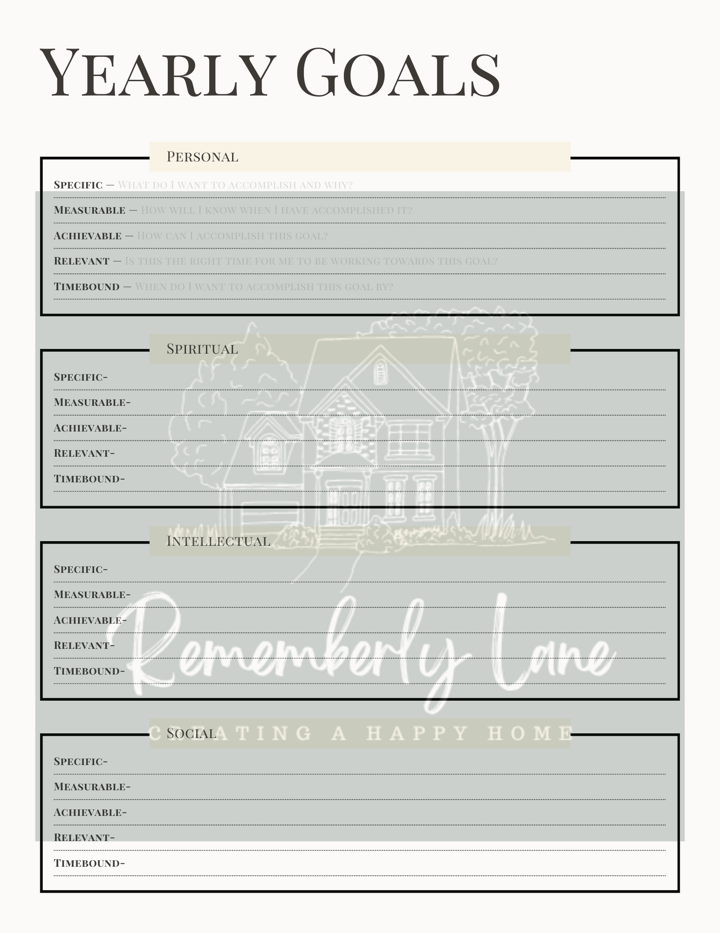 Goal Planning Journal using the SMART goal planning method to increase productivity and achieve personal and professional goals